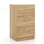 Spintelė prie lovos su trimis stalčiais (Natūrali)