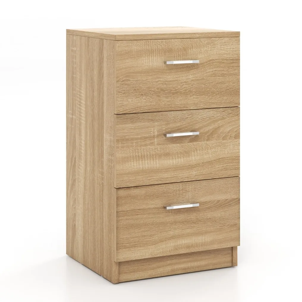 naktine-spintele-su-stalciais-dydis-gamta Spintelė prie lovos su trimis stalčiais (Natūrali)