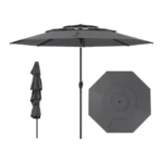 3 metrų skersmens vėjui atsparus skėtis su švaistikliu (Pilka)