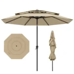 Sodo skėtis nuo saulės su rankenėle 300 cm (Smėlio)