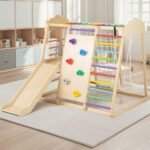Medinis laipiojimo kompleksas 8-in-1 su strypais (Natūrali)