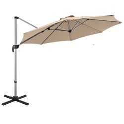 Skėtis nuo saulės su švaistikliu UPF 50+ 330 cm skersmens (Smėlio)