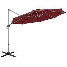 Pastatomas skėtis Ø 330 cm su švaistikliu ir 360° sukimosi funkcija (Raudona)