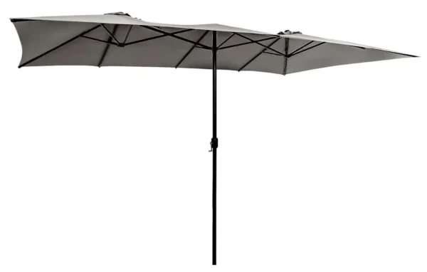 Dvigubas 426 cm sodo skėtis nuo saulės (Pilka)