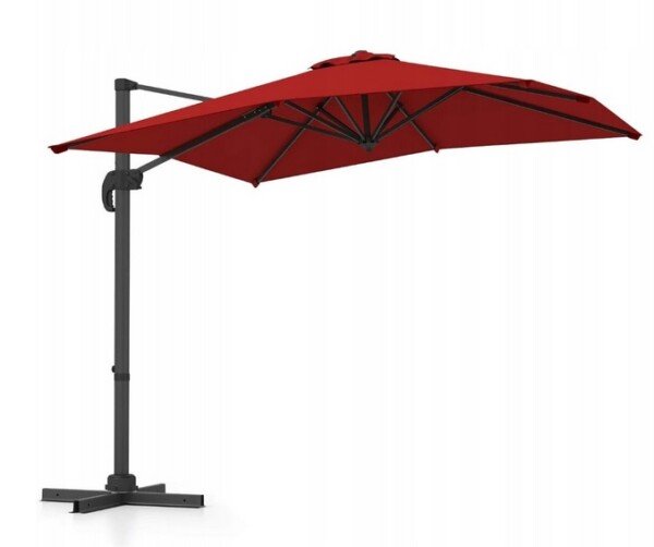 Stačiakampis skėtis su rankena 250x250 cm (Raudona)