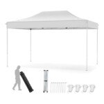 Greitai surenkamas pavėsinis 300 x 445 cm su ratukine taše (Smėlio)