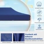 Sulankstomas sodo paviljonas 3x4 5m su reguliuojamu aukščiu (Tamsiai mėlyna)