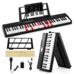 Sulankstomas 61 klavišo skaitmeninis pianinas su mokymo režimais (Juoda)