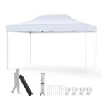 Tiesiai surenkama sodo pavėsinė 300 x 445 cm (Balta)