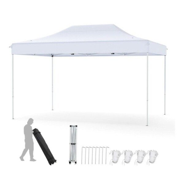 Tiesiai surenkama sodo pavėsinė 300 x 445 cm (Balta)