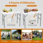 Nešiojamas stalelis žuvies valymui su kriaukle (Balta)