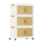 Sulankstomos riedančios laikymo dėžės su skaidriomis durelėmis (Balta)