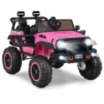 Elektrinis vaikiškas automobilis su pulteliu ir švyturėliu (Rožinė)