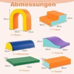 10 dalių didelių minkštų putplasčio blokelių rinkinys lavinimui ir žaidimams (Oranžinė) – Paveikslėlis 7