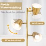 Pastatomas šviestuvas su 3 reguliuojamais gaubtais (Auksinė) – Paveikslėlis 5