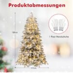 Dirbtinė Kalėdų eglė su sniego imitacija ir LED lemputėmis 180 cm