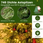 180 cm dirbtinė Kalėdų eglutė su LED apšvietimu (Žalia)