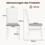 2 dalių valgomojo kėdžių komplektas su kaučiukmedžio kojomis ir dirbtinės odos apmušalu – Paveikslėlis 2