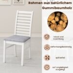 2 dalių valgomojo kėdžių komplektas su kaučiukmedžio kojomis ir dirbtinės odos apmušalu – Paveikslėlis 4