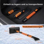 Automobilinis sniego šepetys ir ledo grandiklis su reguliuojama teleskopine rankena ir 180° pasukama galva (Oranžinė) – Paveikslėlis 3