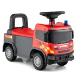 2-in-1 paspiriamas policijos automobilis su vairu ir daiktadėže (Raudona)