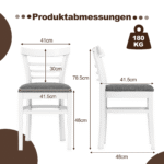 2 valgomojo kėdės su dirbtine oda paminkštinta sėdimąja dalimi ir kaučiukmedžio kojomis – Paveikslėlis 2