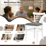 2 valgomojo kėdės su dirbtine oda paminkštinta sėdimąja dalimi ir kaučiukmedžio kojomis – Paveikslėlis 3