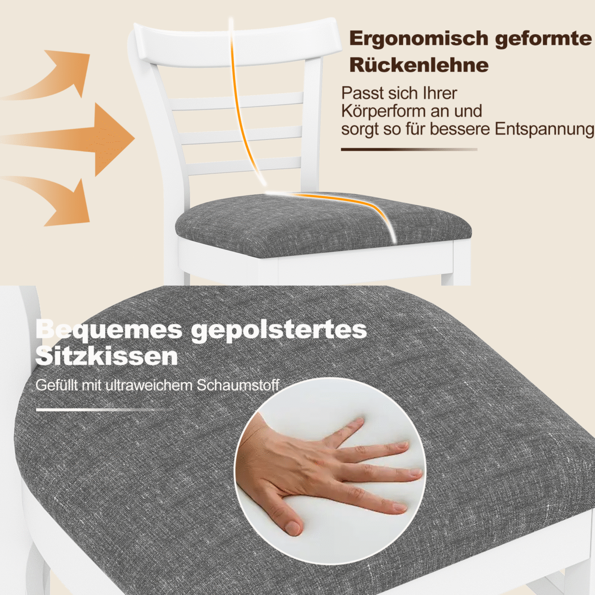 2 valgomojo kėdės su dirbtine oda paminkštinta sėdimąja dalimi ir kaučiukmedžio kojomis – Paveikslėlis 4