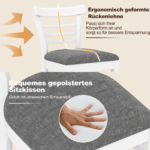 2 valgomojo kėdės su dirbtine oda paminkštinta sėdimąja dalimi ir kaučiukmedžio kojomis – Paveikslėlis 4