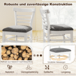 2 valgomojo kėdės su dirbtine oda paminkštinta sėdimąja dalimi ir kaučiukmedžio kojomis – Paveikslėlis 5