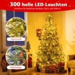 Dirbtinė Kalėdų Eglutė su dvispalvėmis LED lemputėmis 210 cm (Žalia) – Paveikslėlis 4
