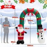 245 cm Pripučiami Kalėdų arkos vartai su Kalėdų Seneliu Sniego Seniu ir LED apšvietimu (Įvairiaspalvė)