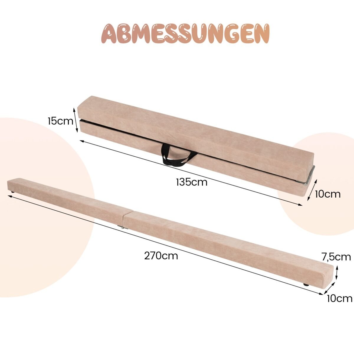Sulankstoma gimnastikos sija vaikams su nešiojimo rankenomis 270 cm (Ruda) – Paveikslėlis 2