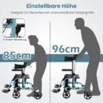 2in1 Sulankstoma vaikštynė su sėdyne ir reguliuojamu aukščiu (Mėlyna)
