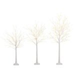 LED apšviestų dirbtinių beržo medelių rinkinys 120/150/180 cm
