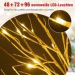 LED apšviestų dirbtinių beržo medelių rinkinys 120/150/180 cm