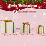 Šviečiančių dovanų dėžučių rinkinys su šiltomis baltomis LED lemputėmis – Paveikslėlis 2