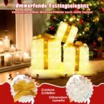 Šviečiančių dovanų dėžučių rinkinys su šiltomis baltomis LED lemputėmis – Paveikslėlis 4