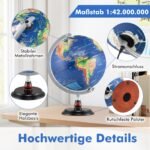 30 cm skersmens šviečiantis edukacinis gaublys su mediniu pagrindu – Paveikslėlis 4