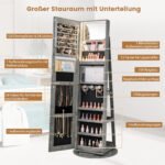 Pasukama veidrodinė spintelė juvelyriniams dirbiniams su LED apšvietimu (Žalia) – Paveikslėlis 3