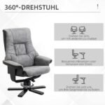 360° pasukamas poilsio kreslas su pakoju ir atlenkiamu atlosu iki 135° 4