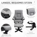 360° pasukamas poilsio kreslas su pakoju ir atlenkiamu atlosu iki 135° 7