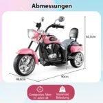 Vaikiškas elektrinis triratis motociklas su reguliuojamu žibintu 6V (Šviesiai rožinė) – Paveikslėlis 2