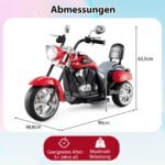 Elektrinis triratis motociklas vaikams su reguliuojamais žibintais ir garso efektais 6V (Raudona) – Paveikslėlis 2