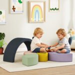 7 dalių putplasčio blokelių rinkinys vaikams su nuimamu kordo užvalkalu – Paveikslėlis 2