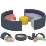 7 dalių putplasčio blokelių rinkinys vaikams su nuimamu kordo užvalkalu