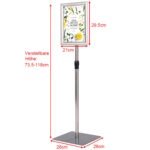 A4 formato informacinių stovų komplektas (2 vnt.) su reguliuojamu aukščiu ir pasunkintu pagrindu – Paveikslėlis 2