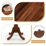 Apvalus valgomojo stalas iš kaučiukmedžio masyvo su elegantišku pagrindu (Riešuto)