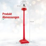 Aukštas Kalėdinis muzikinis gatvės žibintas su sniego gaubliu ir 8 melodijomis (Raudona) – Paveikslėlis 2