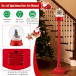 Aukštas Kalėdinis muzikinis gatvės žibintas su sniego gaubliu ir 8 melodijomis (Raudona) – Paveikslėlis 4